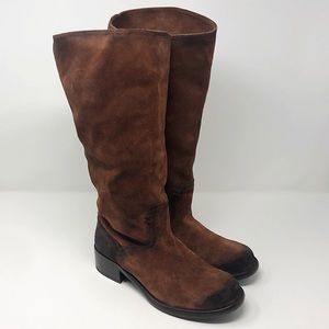 Frye Elena Tall Pull-on Boots in cognac suede